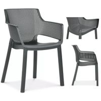 Krzesło Ogrodowe Tarasowe Balkonowe ELISA Keter na Balkon Ogród grafitowe