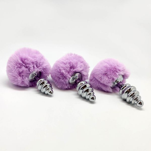 Metal Anal Fluffy Twist Plug S Pink zdjęcie 4