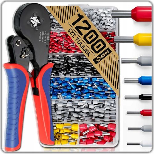 ZACISKARKA PRASKA TULEJEK KABLI CZWOROKĄTNA 0,08 - 16mm + 1200 TULEJKI na Arena.pl