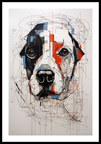 Plakat 40x60cm Przyrysowany Psiak zdjęcie 3