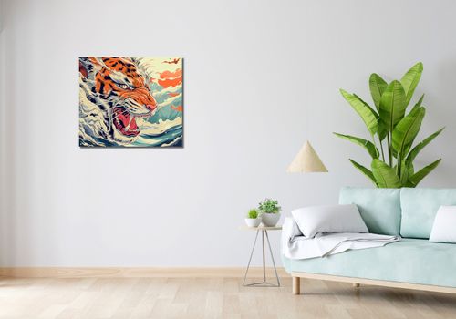 Obraz 70x60cm Tygrys Na Fali na Arena.pl