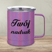 Metalowy kubek termiczny fioletowy opal 300 ml z Twoim nadrukiem