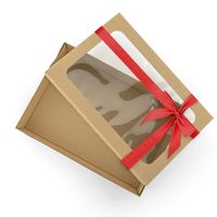 Pudełko PREZENTOWE EKO KRAFT z kokardą 36x24,5x7,5 cm