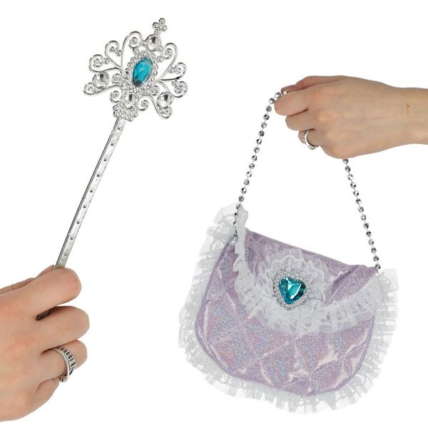 Kostium strój królowa księżniczka korona torebka 9 elementów zdjęcie 7