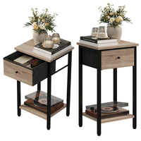 Szafka nocna loftowa z szufladą i półką stolik pomocniczy industrialny