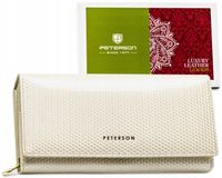 Damski portfel Peterson lakierowany skóra naturalna duży funkcjonalny RFID