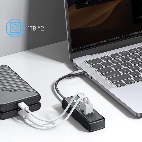 Orico Hub USB-C 2x USB-A 3.1 + USB-C czarny zdjęcie 5
