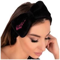OPASKA KOSMETYCZNA DO WŁOSÓW CZARNA NA GŁOWĘ ELASTYCZNA Z KOKARDĄ