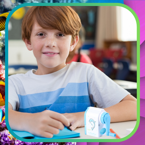 temperówka strugaczka  z pojemnikiem ręczna na korbkę nicekids niebieski na Arena.pl