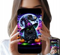 ETUI DO SAMSUNG A5 2017 - CZARNY KOTEK HALLOWEEN SALEM DYNIA WZORY