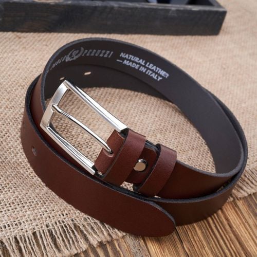 pasek męski skórzany brązowy 130 cm ze srebrną klamrą paolo peruzzi na Arena.pl