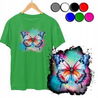 KOSZULKA DZIECIĘCA T-SHIRT Z NADRUKIEM - MOTYLE MOTYLKI MOTYL - M 134-140