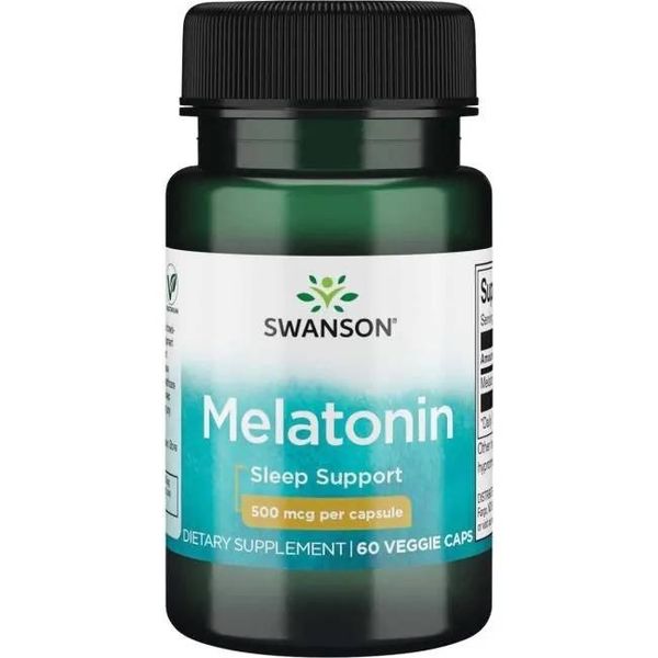 SWANSON Melatonina 500 mcg (60 kaps.) zdjęcie 1