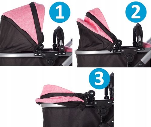 WÓZEK DLA LALEK GŁĘBOKI SPACERÓWKA 2w1 LEKKI SKŁADANY + TORBA + GONDOLA na Arena.pl