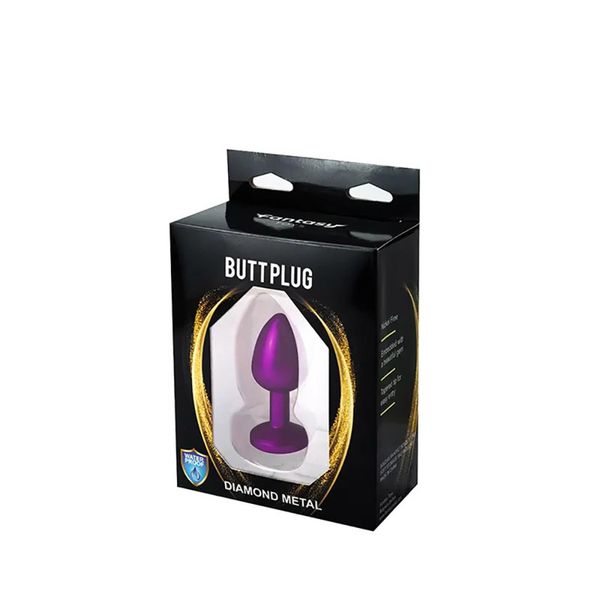 Purple Butt Plug With White Diamond zdjęcie 3