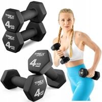 Zestaw 2x4kg hantle hantelki ciężarki do ćwiczeń neoprenowe Trex Sport