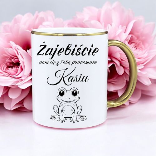 KUBEK PREMIUM PREZENT NA POŻEGNANIE KOLEŻANKI KOLEGI Z PRACY Z IMIENIEM na Arena.pl