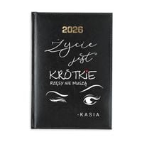 Kalendarz książkowy dzienny 2026 z NADRUKIEM prezent dla stylistki rzęs