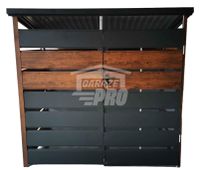 Wiata śmietnikowa spad tył 2x0,6m Antracyt + drewno Schowek  GP287