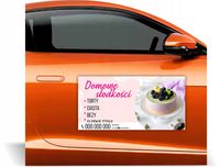 Magnes na samochód reklama magnetyczna GOTOWE WZORY DOMOWE TORTY CIASTA