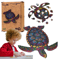 Puzzle Drewniane Układanka Długowieczny Żółw Zestaw Puzzli A4 Ozdoba