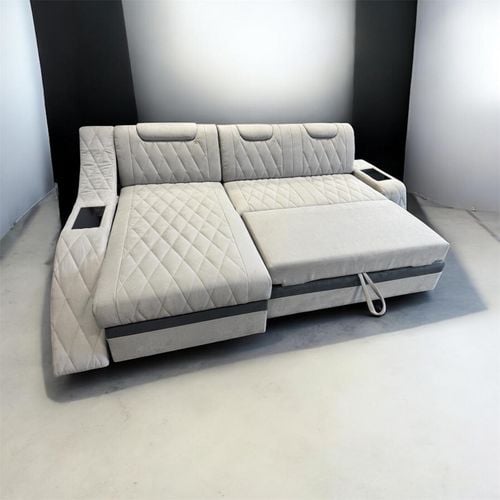 Luksusowy narożnik Comfort funkcja spania pojemnik LED USB wyprzedaż na Arena.pl