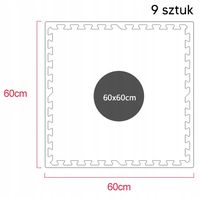 MATA PUZZLE PODŁOGA PIANKA NA SIŁOWNIĘ DO ĆWICZEŃ 180x180CM 9 SZTUK FT57A