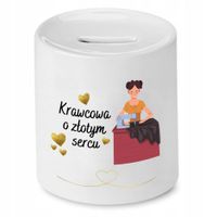 Skarbonka Dla Krawcowej Krawca O Złotym Sercu Z Nadrukiem Ze Zdjęciem Z Nad