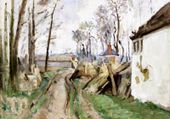 Plakat 100x70cm A Village Road near Auvers, Paul Cezanne Vingtage