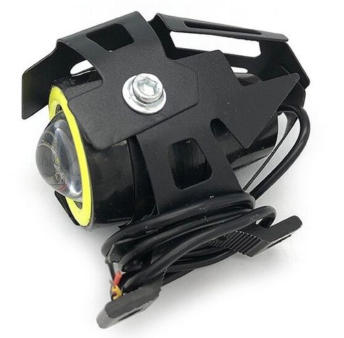 Halogen motocyklowy U7 mini z białym ringiem na Arena.pl