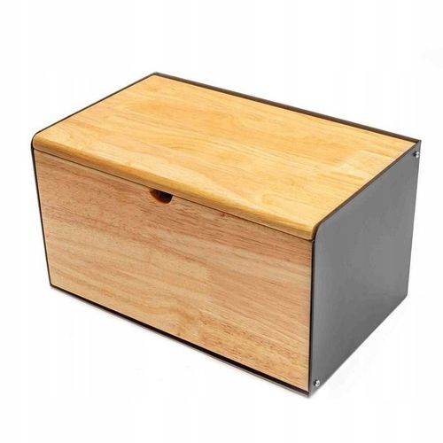 Chlebak Stalowo Bambusowy Pojemnik na Pieczywo Nowoczesny Design na Arena.pl