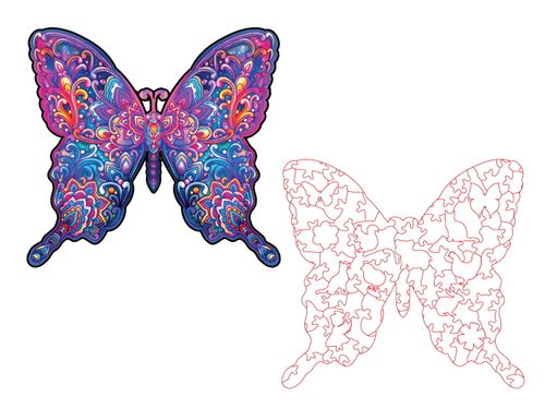 Puzzle Drewniane dla dzieci i dorosłych Motyl Butterfly na Arena.pl