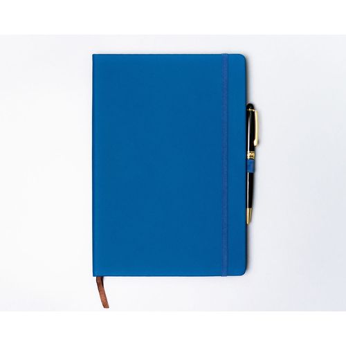 niebieski notes w twardej oprawie formacie b5 zadrukowany na Arena.pl