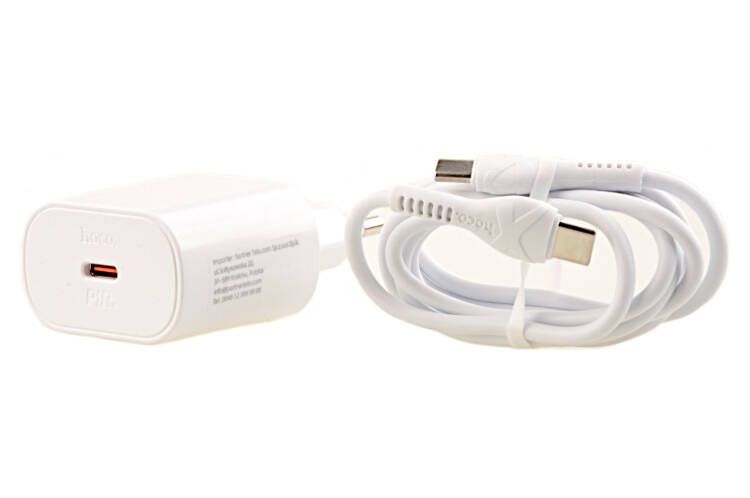 Ładowarka sieciowa Hoco PD 25W USB C + kabel USB C 1m biały zdjęcie 2