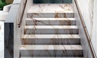 Schody z marmuru ZŁOTO, płytki polerowane 120x30