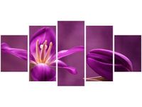 70CM 150CM OBRAZ 5 ELEM FIOLETOWE TULIPANY ŚCIENNY