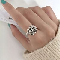 Pierścionek srebrny kwiat róża na prezent