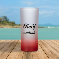 Szklanka 200 ml szroniona z Twoim nadrukiem - Czerwona