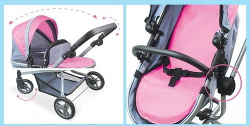 Wózek dla lalek 2w1 gondola i spacerówka na Arena.pl