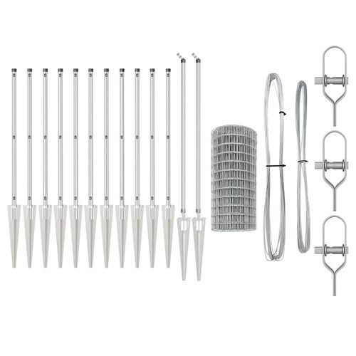 Ogrodzenie z słupkami Srebrny 0.4 x 25 m Stal na Arena.pl