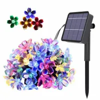 Lampki ogrodowe solarne kwiatki 7m 50LED multikolor - do dekoracji ogrodu