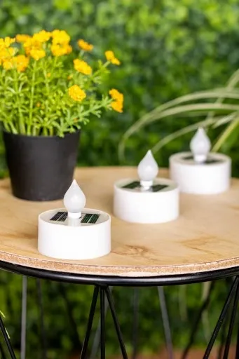 5x Lampa Solarna LED Świeca Tealight Płomień Mała zdjęcie 9
