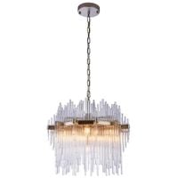 Glamour LAMPA wisząca REYKJAVIK P07097CP Cosmolight kryształowy ZWIS na łańcuchu szampański