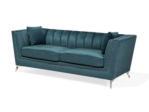 Sofa 3-osobowa welurowa lazurowa GAULA na Arena.pl