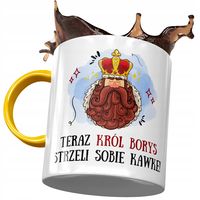 Kubek Żółty Dla Borysa Kolegi Męża Na Prezent Z Nadrukiem Ze Zdjęciem