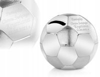 Skarbonka piłka posrebrzana prezent na chrzest pamiątka chrztu chłopca