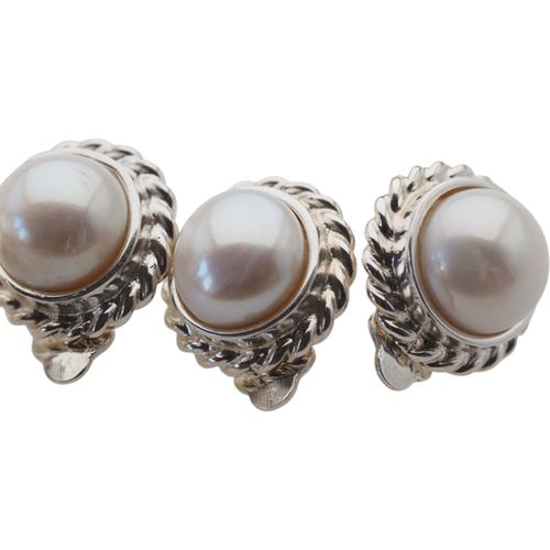 Klipsy - Perły białe koło w srebrze na Arena.pl