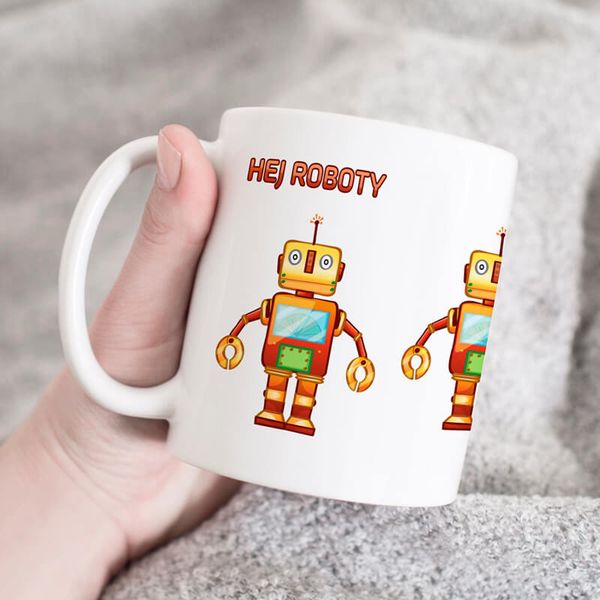 Kubek z nadrukiem - Hej roboty, do roboty zdjęcie 1