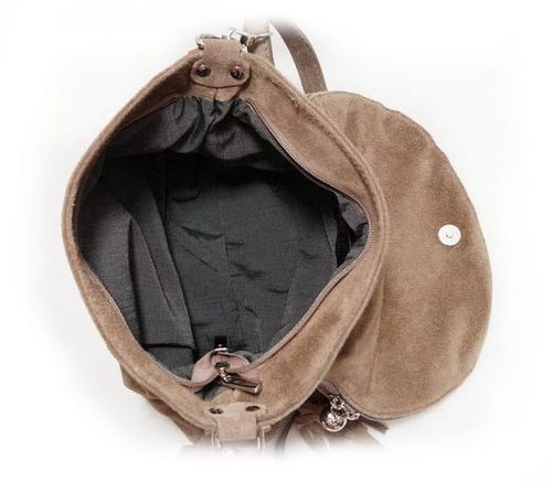 VERA PELLE torebka zamszowa listonoszka chlebak z paskiem V225 c.brązowa na Arena.pl