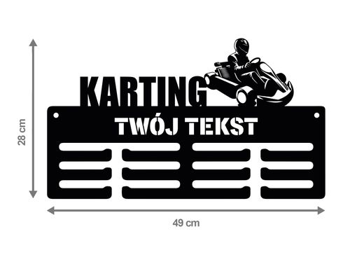 Wieszak na medale KARTING twoje imię dowolny tekst 146.3 na Arena.pl